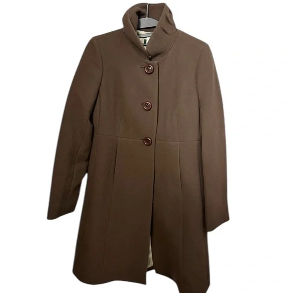 J. Crew Women’s Wool-Blend Chocolate Brown Day Coat Thinsulate Pea Coat Size 2 - Picture 5 of 15